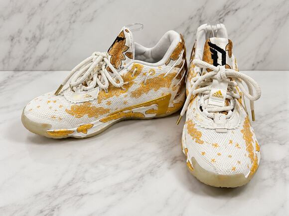 adidas Dame 7 x Ric Flair White Gold Metallic Basketball Shoes Size 6 Rare GCA main image 3